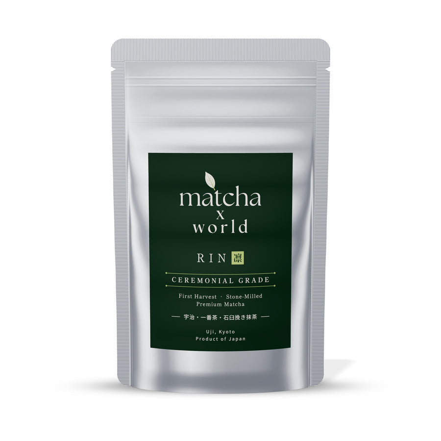 RIN 凛 Ceremonial Grade Japanese Matcha Powder, First Harvest, Stone-Milled, Uji Kyoto, 30 g (15 Servings)
